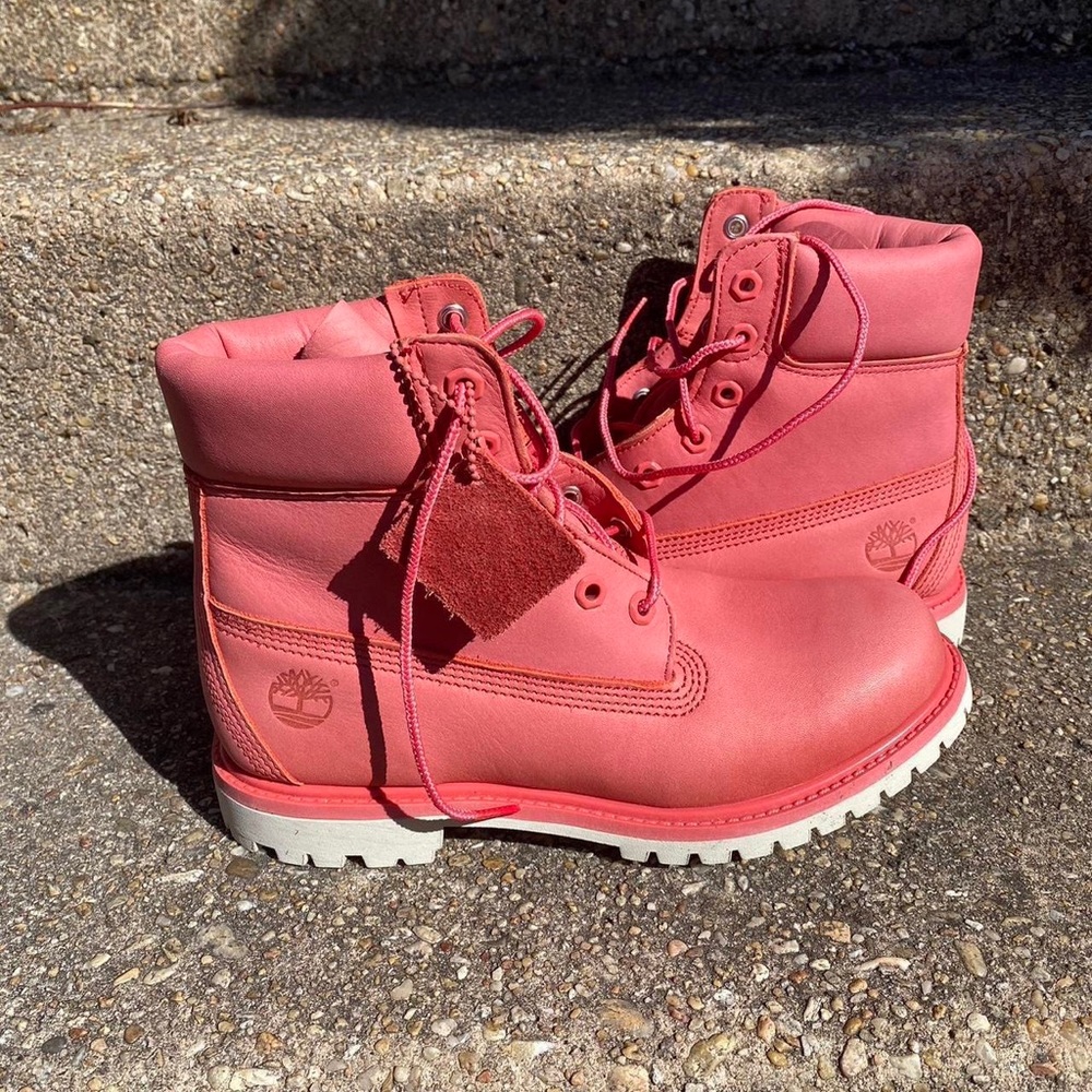 Brand New Discontinued Watermelon Pink Timberland Boots